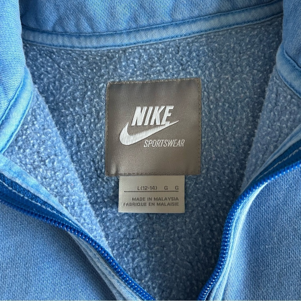 Nike Vintage 2000’s Quater Zip Up Light Faded Blue Sportswear Sweater - Picture 3 of 11